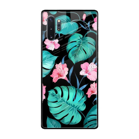 Tropical Leaves & Pink Flowers Glossy case for Samsung Galaxy Note 10 Plus