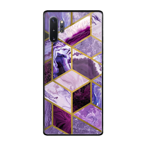 Purple Rhombus Marble Glossy Case for Samsung Galaxy Note 10 Plus