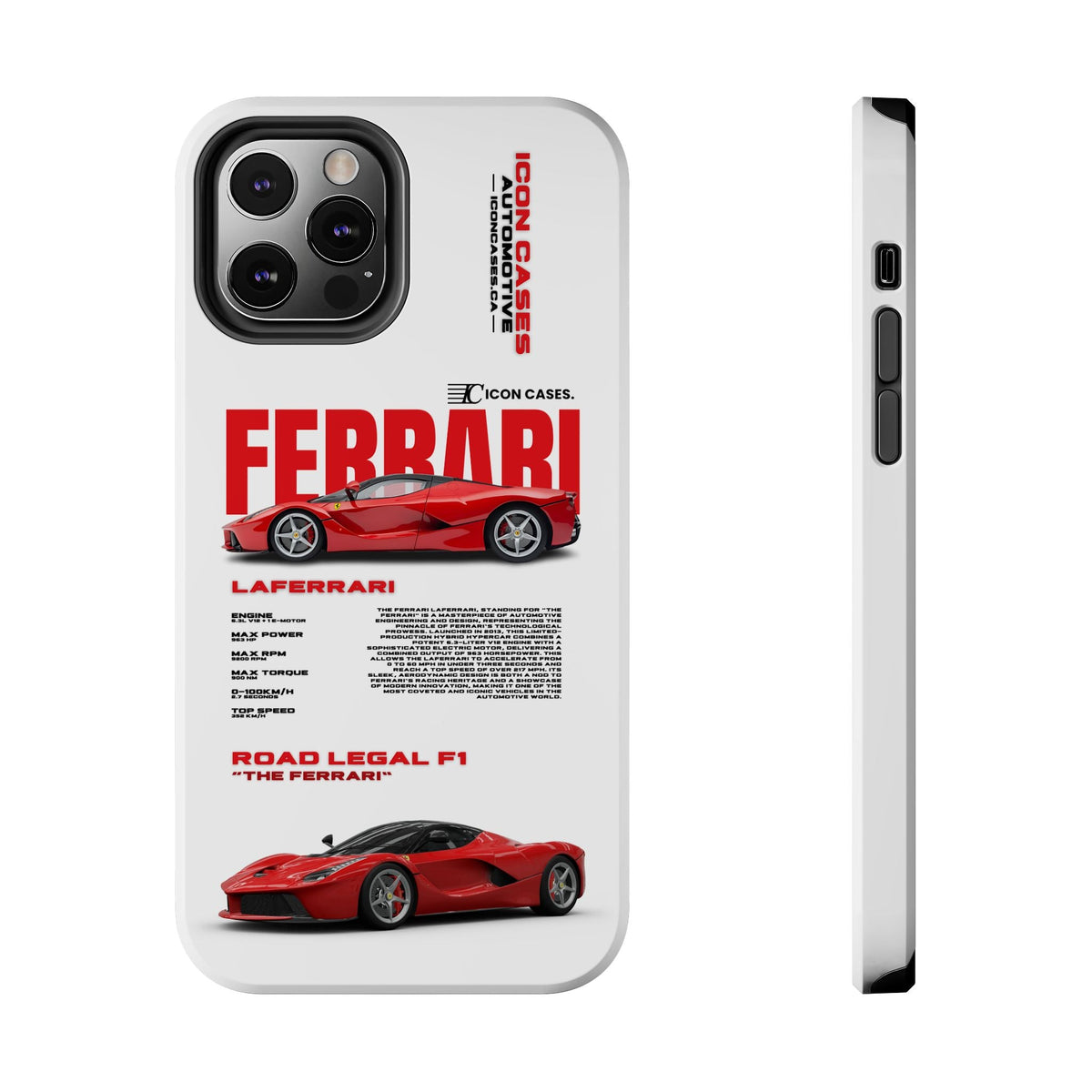 Ferrari LaFerrari White Premium Tough Shining Phone Case (Double Layer) Available For All iPhone Models
