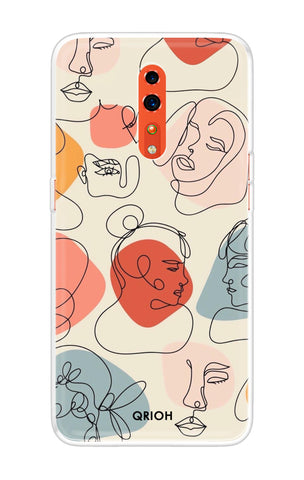 Abstract Faces Soft Cover for Oppo Reno Z