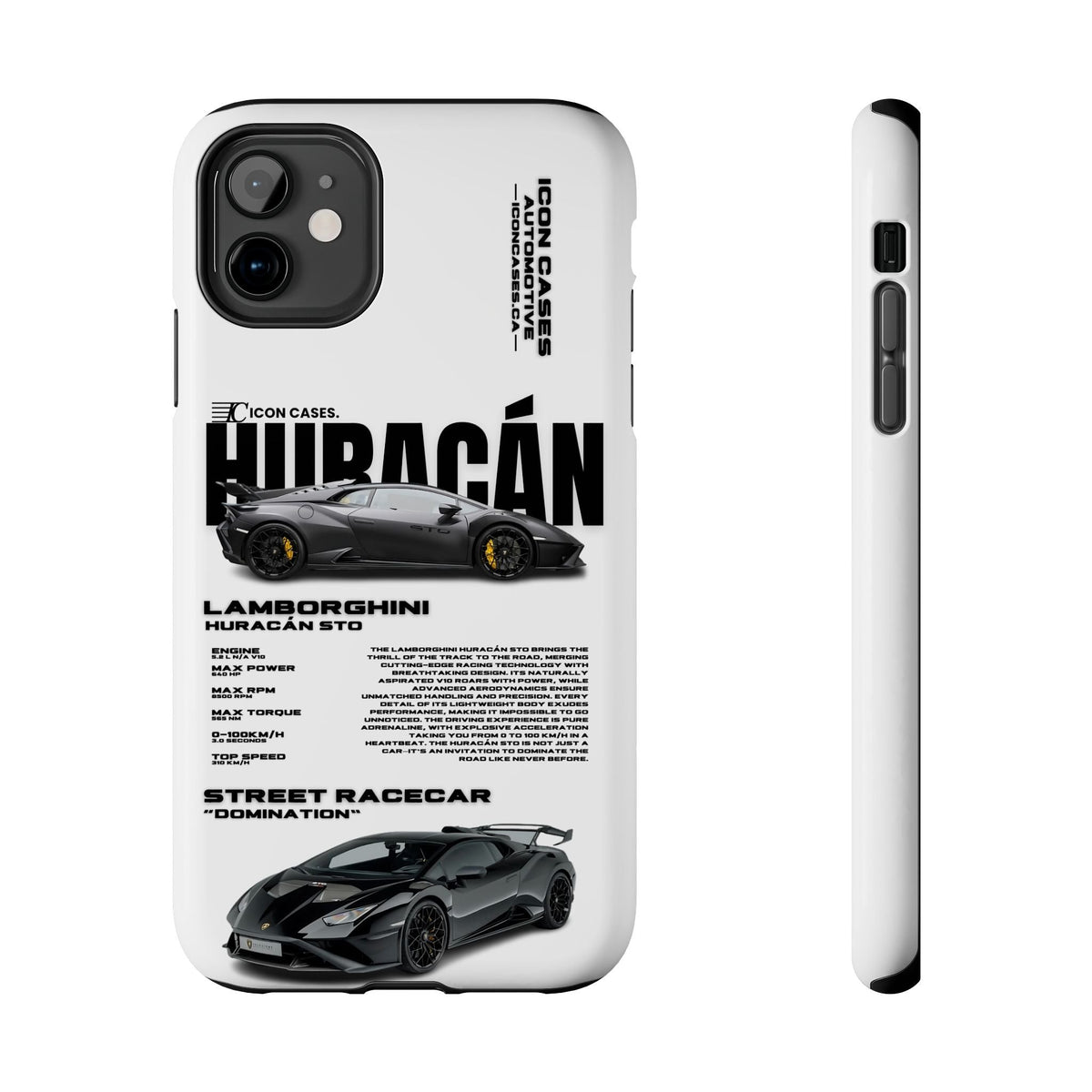 Lamborghini Huracan STO White Premium Tough Shining Phone Case (Double Layer) Available For All iPhone Models