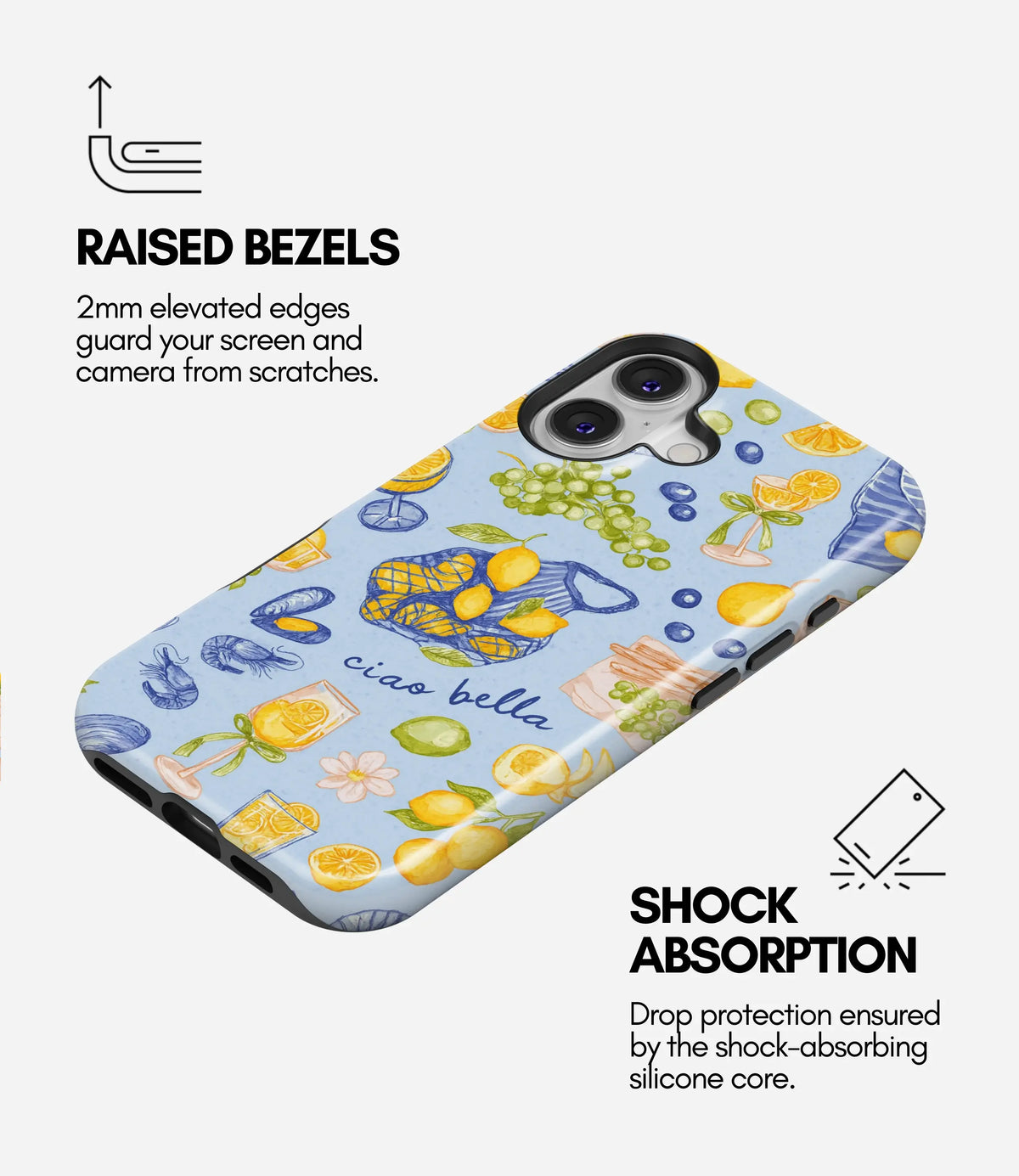 Sicilian Summer Premium Tough Shining Phone Case (Double Layer) Available For All iPhone Models