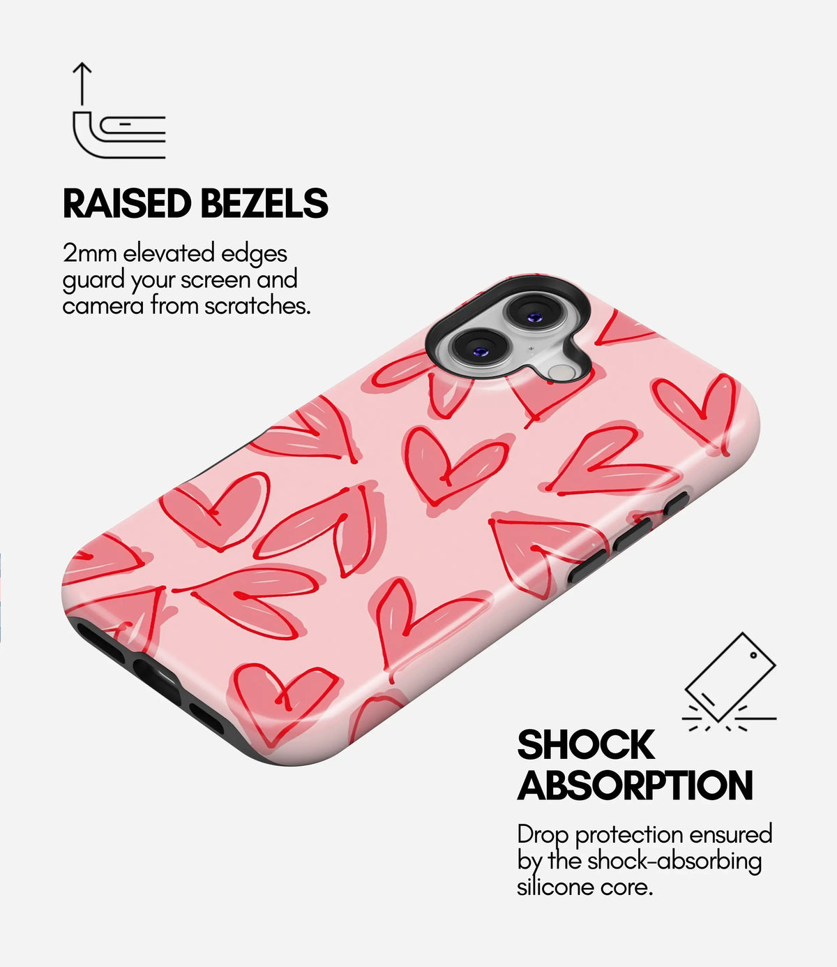 Love Scribbles Premium Tough Shining Phone Case (Double Layer) Available For All iPhone Models