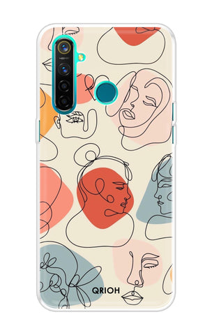 Abstract Faces Soft Cover for Realme 5 Pro