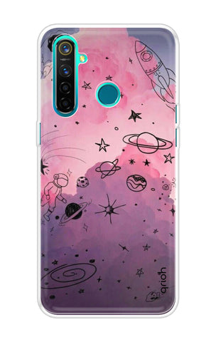 Space Doodles Art Soft Cover For Realme 5 Pro