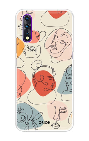 Abstract Faces Soft Cover for Vivo Z1X