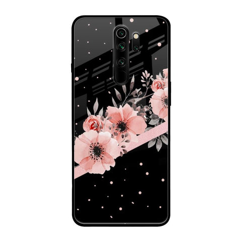 Floral Black Band Glossy Case For Xiaomi Redmi Note 8 Pro