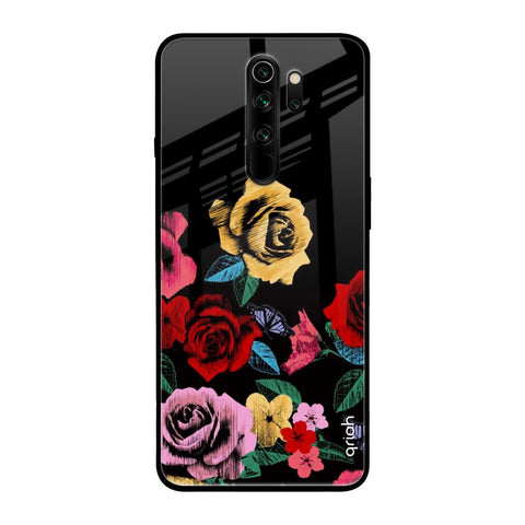 Floral Decorative Glossy Case For Xiaomi Redmi Note 8 Pro
