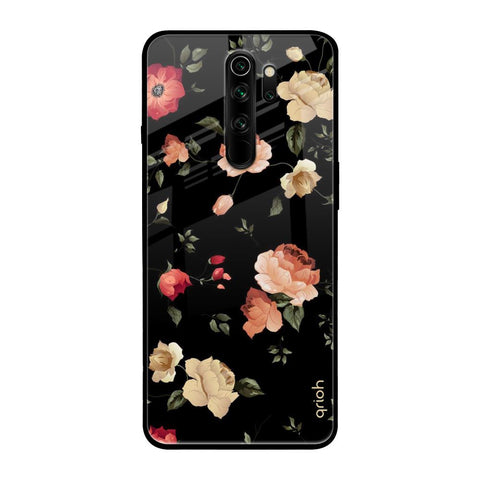 Black Spring Floral Glossy Case for Xiaomi Redmi Note 8 Pro
