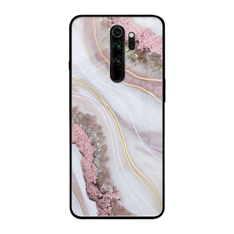 Pink & Gold Gllitter Marble Glossy Case for Xiaomi Redmi Note 8 Pro