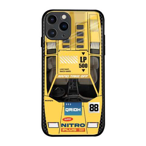 Yellow Racing Car Glossy Case for iPhone 11 Pro