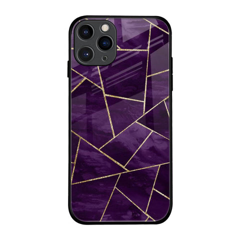 Geometric Purple Glossy Case For iPhone 11 Pro