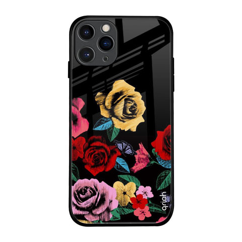 Floral Decorative Glossy Case For iPhone 11 Pro