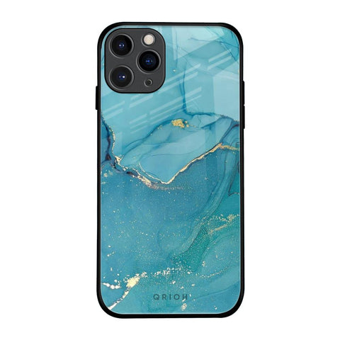 Blue Golden Glitter Glossy Case for iPhone 11 Pro