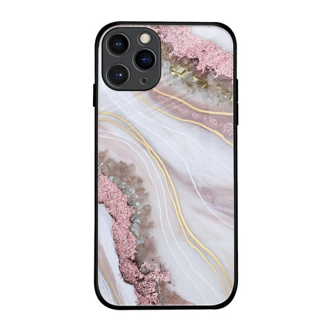 Pink & Gold Gllitter Marble Glossy Case for iPhone 11 Pro