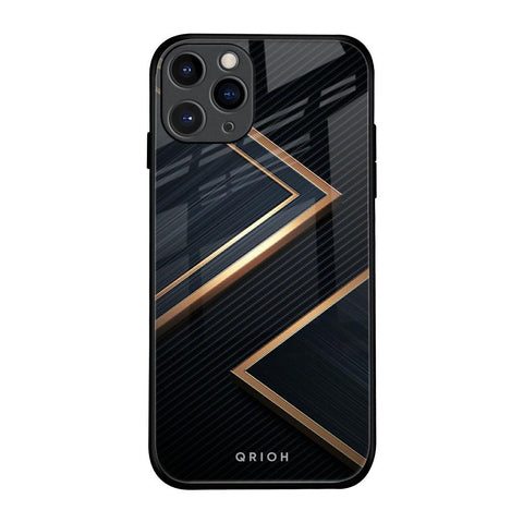Sleek Golden & Navy Glossy Case for iPhone 11 Pro