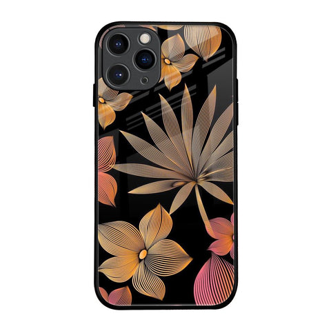 Lines Pattern Flowers Glossy Case for iPhone 11 Pro