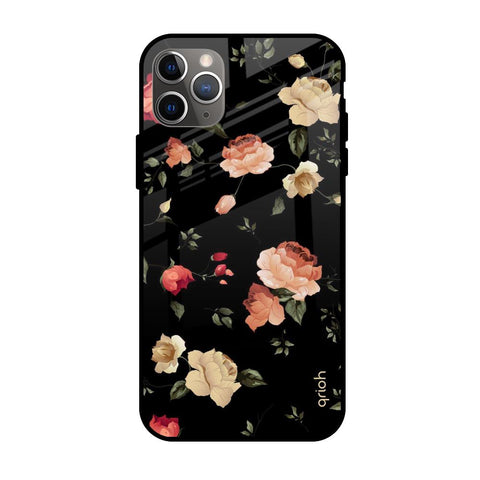 Black Spring Floral Glossy Case for Apple iPhone 11 Pro