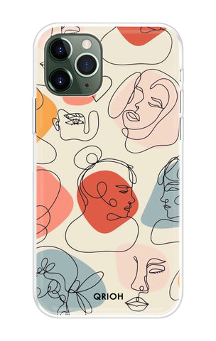 Abstract Faces Soft Cover for iPhone 11 Pro