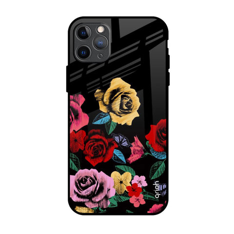 Floral Decorative Glossy Case For iPhone 11 Pro Max