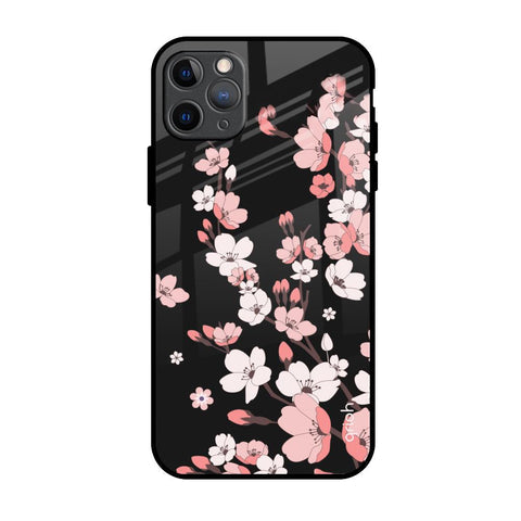 Black Cherry Blossom Glossy Case for iPhone 11 Pro Max