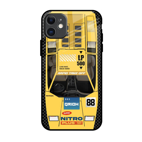 Yellow Racing Car Glossy Case for iPhone 11