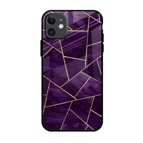 Geometric Purple Glossy Case For iPhone 11