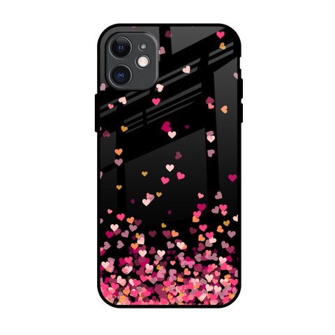 Heart Rain Fall Glossy Case For iPhone 11