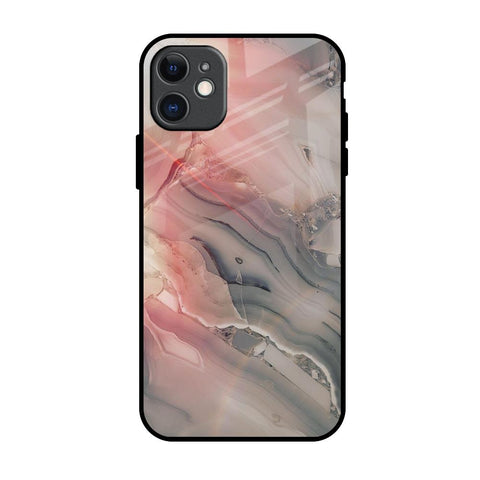 Pink And Grey Marble Glossy Case For iPhone 11
