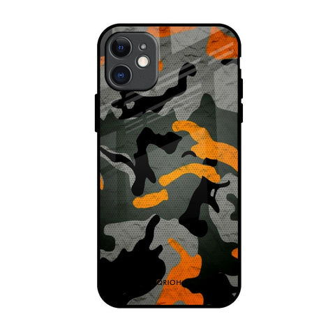 Camouflage Orange Glossy Case For iPhone 11