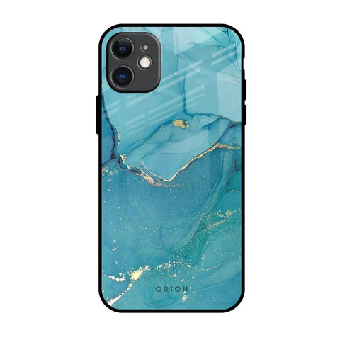 Blue Golden Glitter Glossy Case for iPhone 11