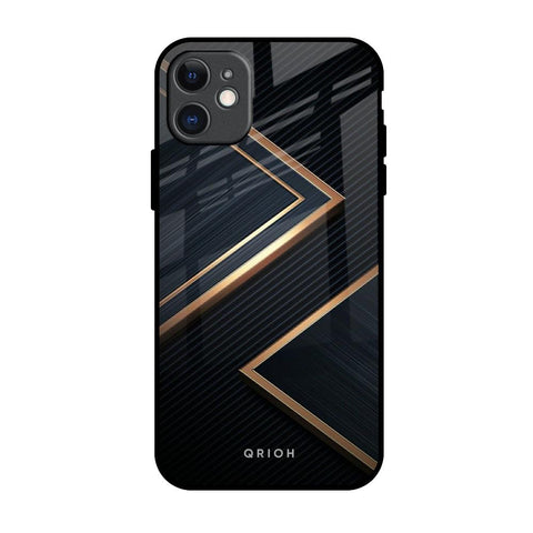 Sleek Golden & Navy Glossy Case for iPhone 11