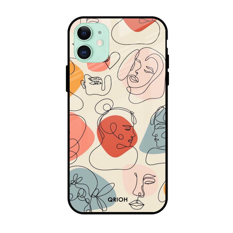 Abstract Faces Glossy Case for Apple iPhone 11