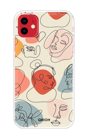 Abstract Faces Soft Cover for iPhone 11
