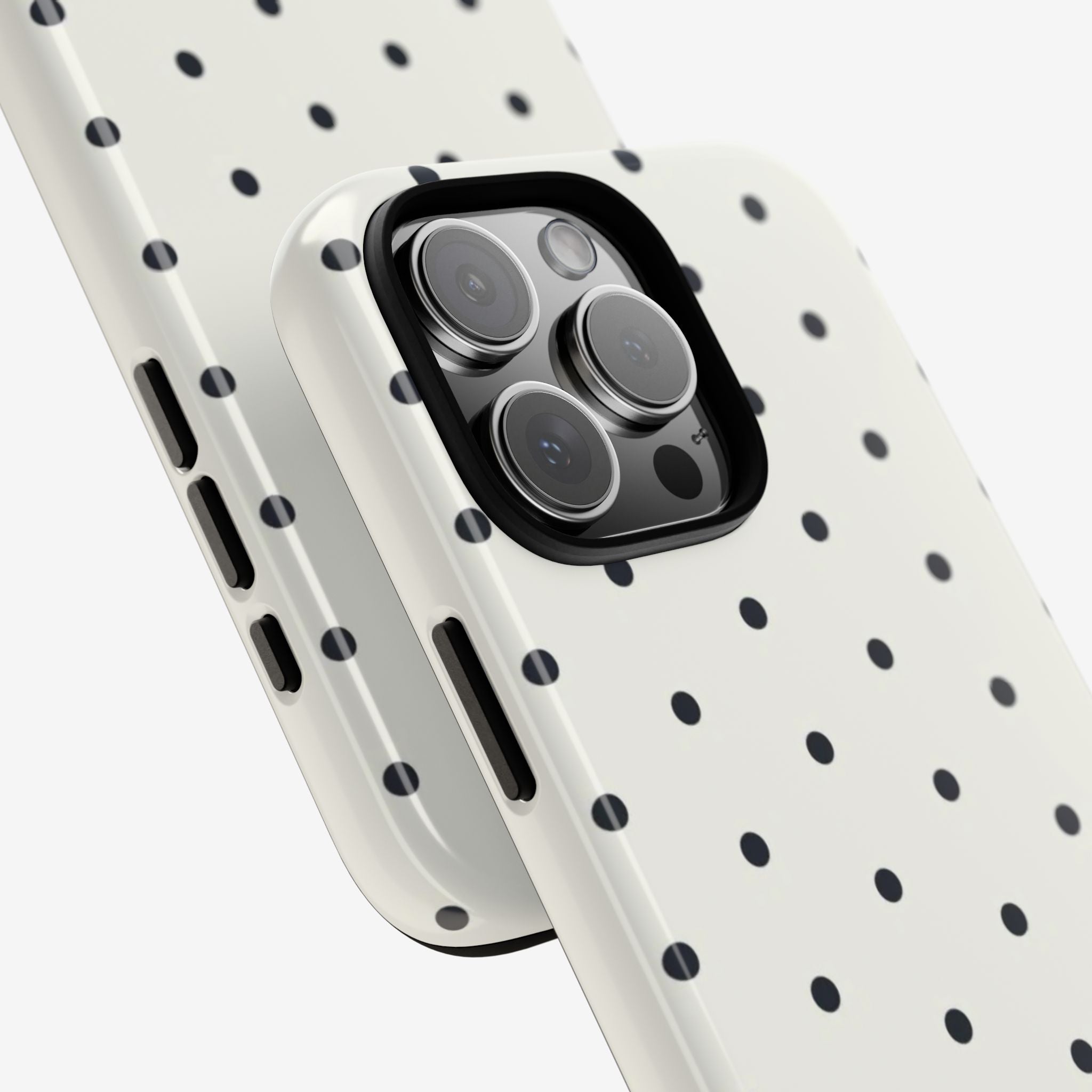 White Polka Dots Tough Case  Available For All iPhone Models