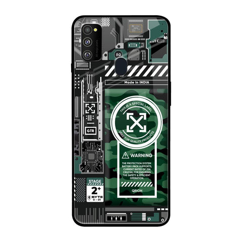 Green Camo Circuit Glossy Case for Samsung Galaxy M30s