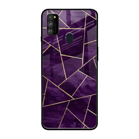 Geometric Purple Glossy Case For Samsung Galaxy M30s