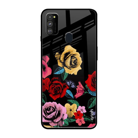 Floral Decorative Glossy Case For Samsung Galaxy M30s
