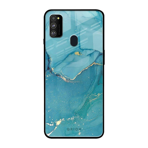 Blue Golden Glitter Glossy Case for Samsung Galaxy M30s