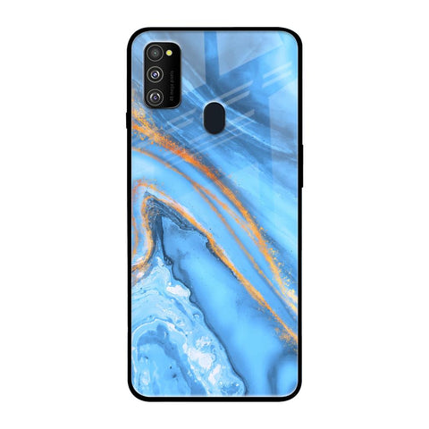 Vibrant Blue Marble Glossy Case for Samsung Galaxy M30s