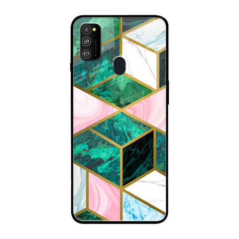 Seamless Green Marble Glossy Case for Samsung Galaxy M30s