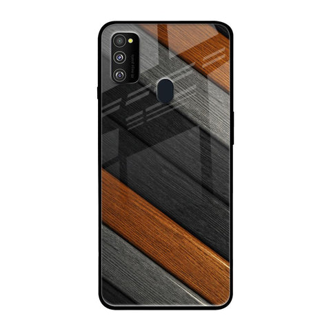 Tri Color Wood Glossy Case for Samsung Galaxy M30s