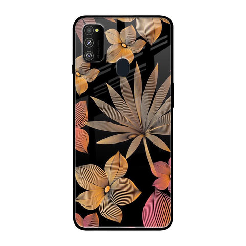 Lines Pattern Flowers Glossy Case for Samsung Galaxy M30s