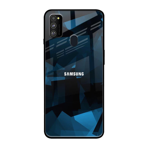 Polygonal Blue Box Glossy Case For Samsung Galaxy M30s