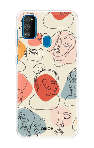 Abstract Faces Soft Cover for Samsung Galaxy M30s