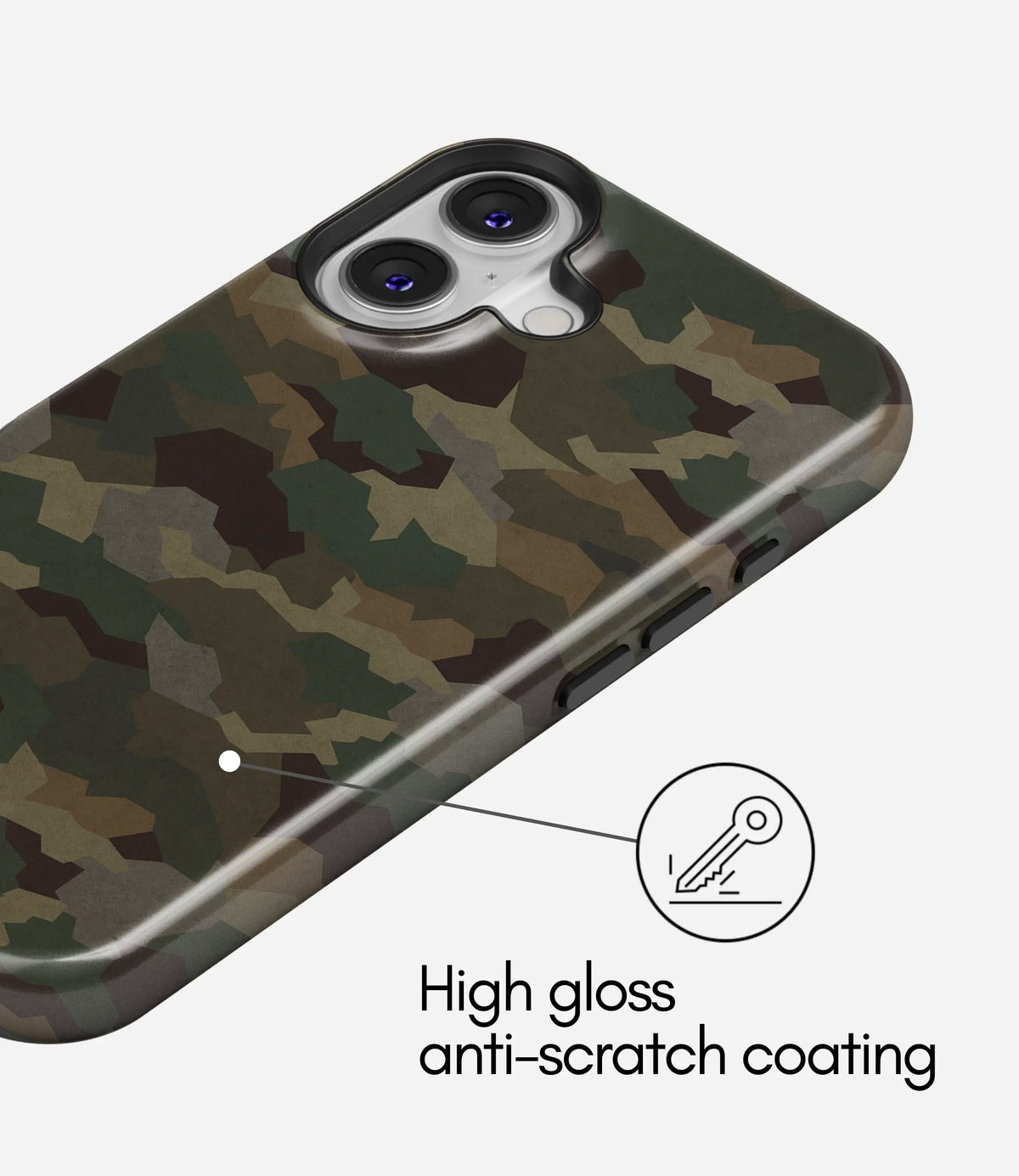 Classic Woodland Camo Premium Tough Shining Phone Case (Double Layer) Available For All iPhone Models