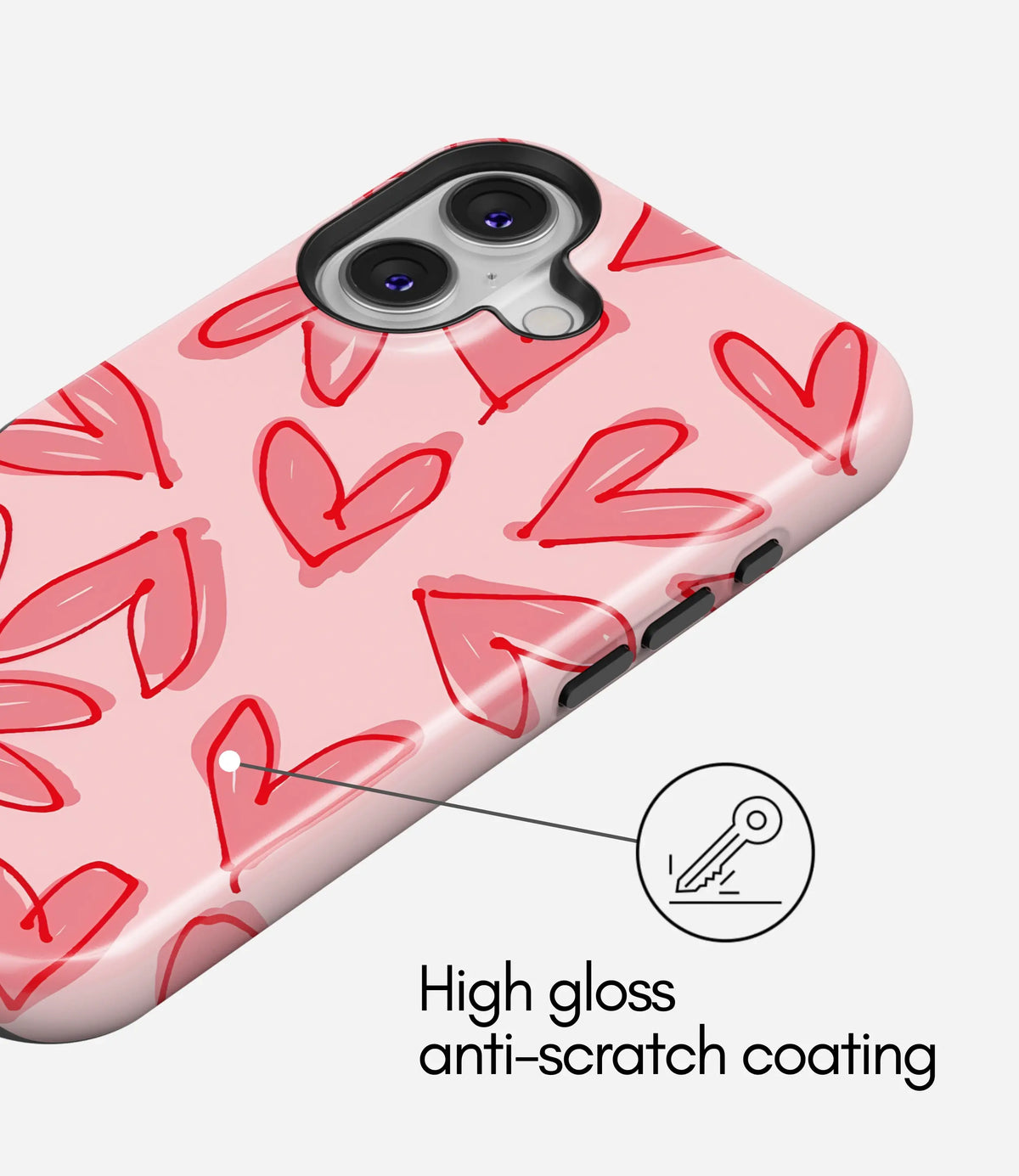 Love Scribbles Premium Tough Shining Phone Case (Double Layer) Available For All iPhone Models