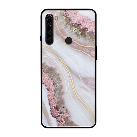 Pink & Gold Gllitter Marble Glossy Case for Xiaomi Redmi Note 8