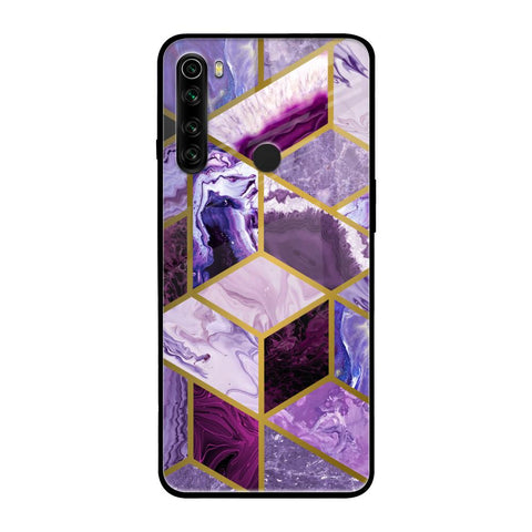 Purple Rhombus Marble Glossy Case for Xiaomi Redmi Note 8