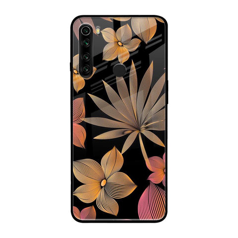 Lines Pattern Flowers Glossy Case for Xiaomi Redmi Note 8